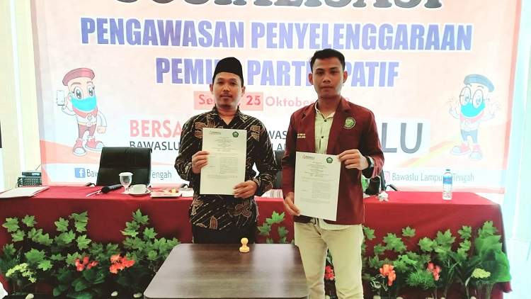 Tingkatkan Kapasitas Intelektual, BEM  STIS Darusy Syafa’ah Lampung Tengah Ikuti Diskusi Bawaslu